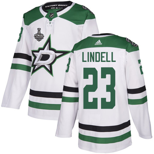 Adidas Men Dallas Stars 23 Esa Lindell White Road Authentic 2020 Stanley Cup Final Stitched NHL Jersey